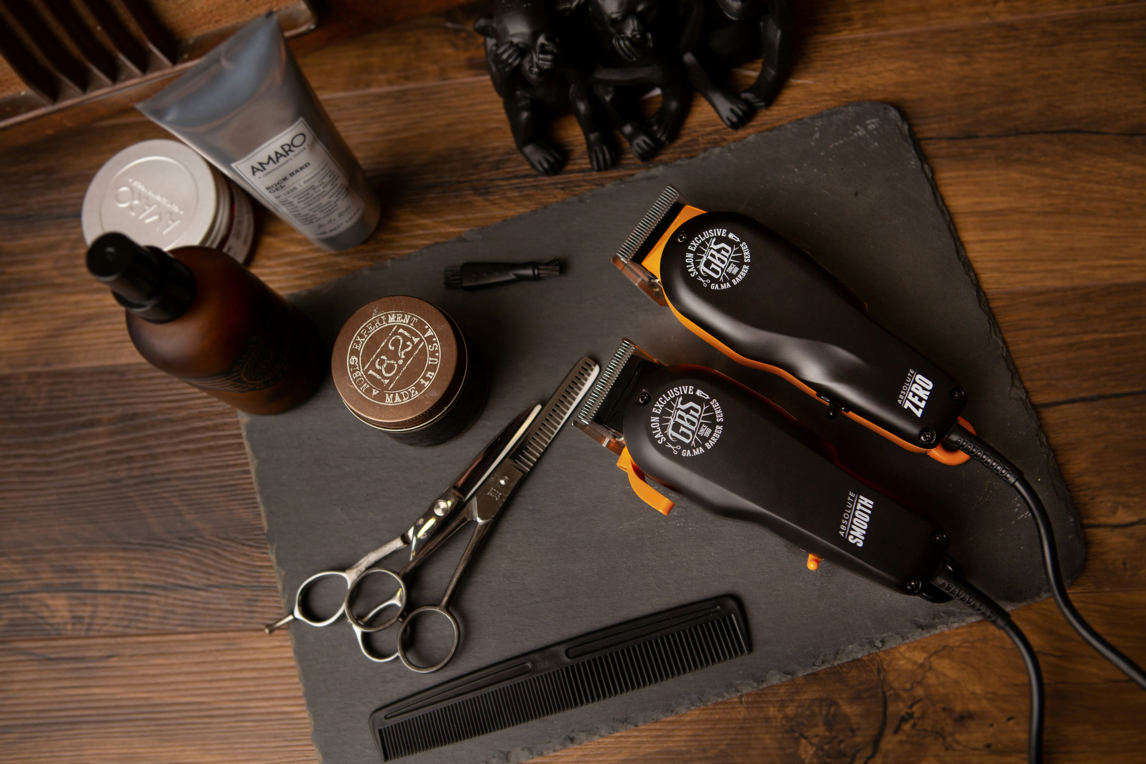 Barber working on a client's haircut